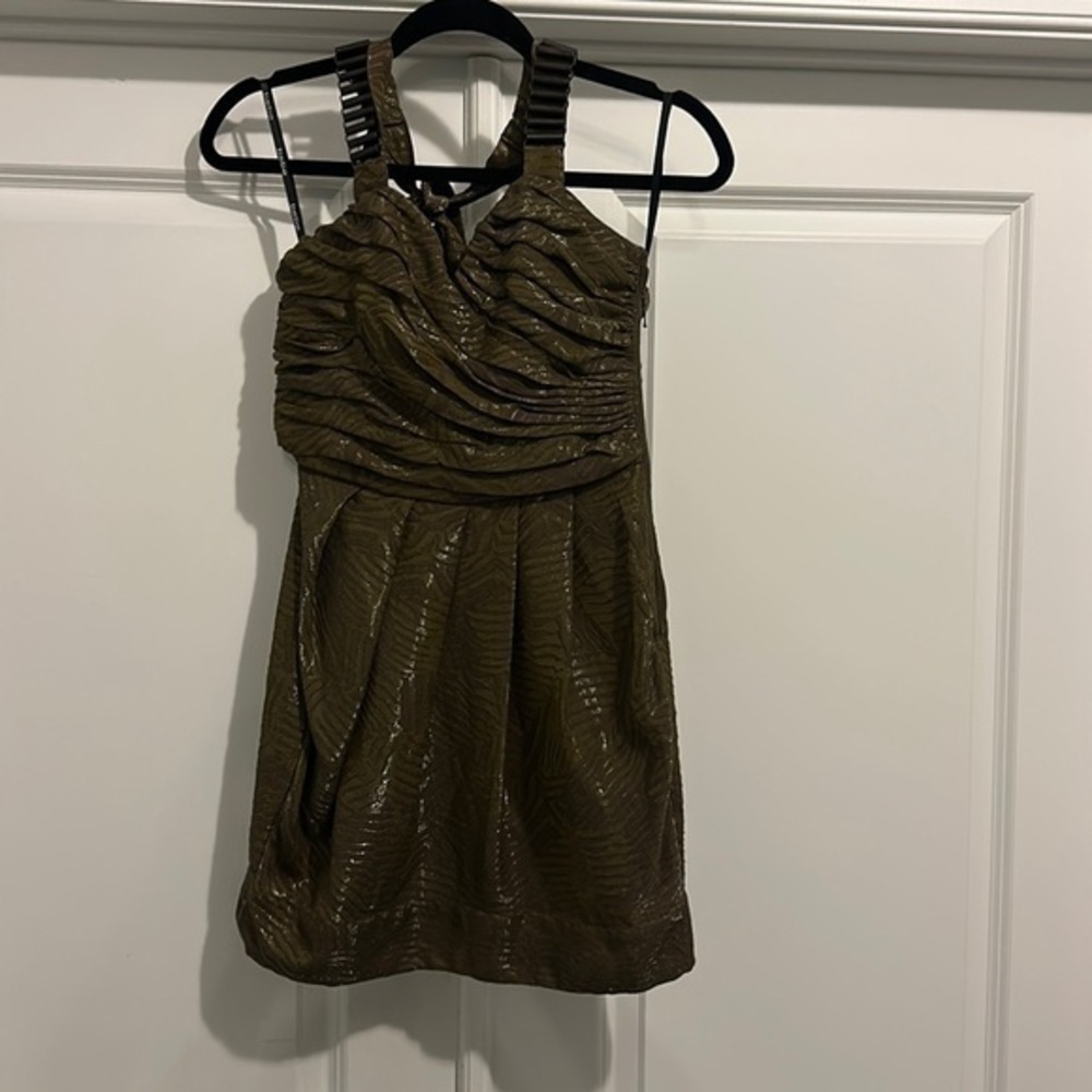 Bebe Olive Halter Mini Dress Size XS